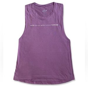 AKT Move With Purpose Purple Scoop Neck Muscle Tank - Size M